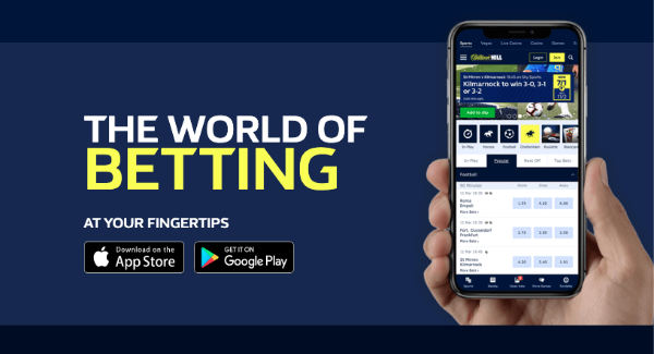 William Hill android and iPhone app available