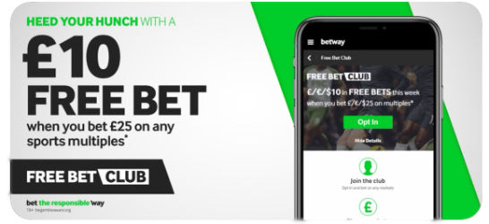 Free bet club with Betway