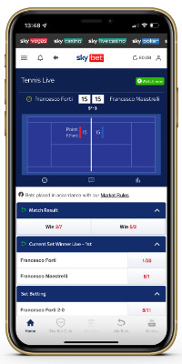 Sky Bet tennis in-play markets