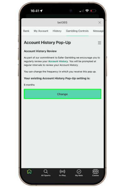 Account History Pop-Up tool