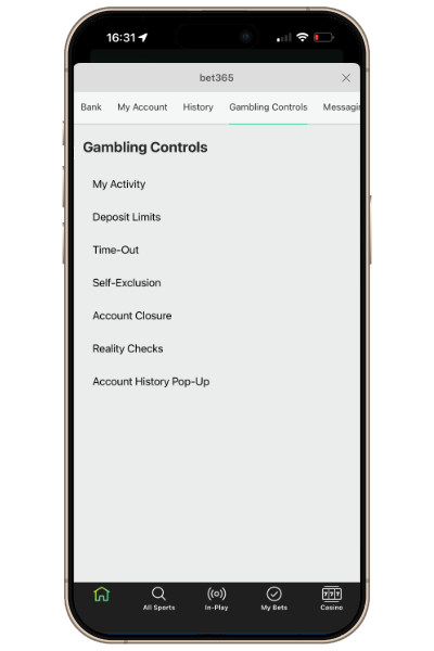 bet365 gambling controls