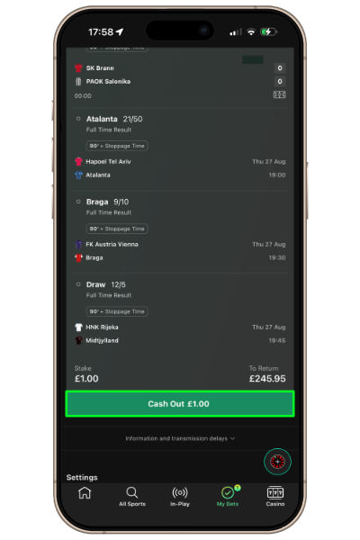 checking cash out