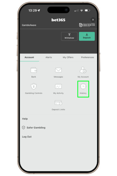 how to check betting history