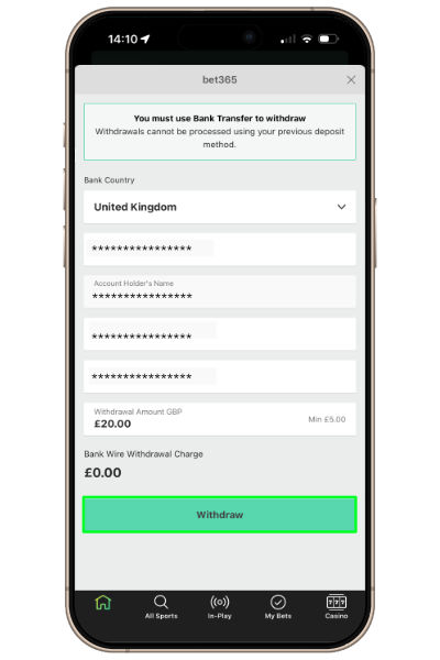 confirming a withdrawal