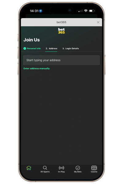 signing up to bet365