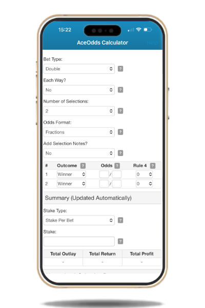 Bet calculator app screenshot