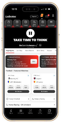 Ladbrokes app homepage