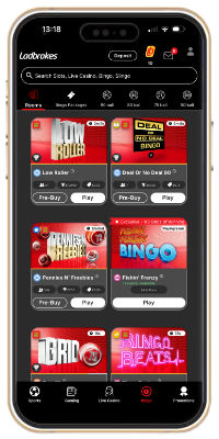 Bingo rooms on the Ladbrokes app