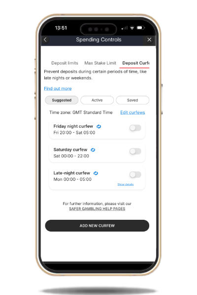 Deposit curfew tool