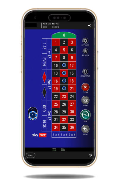 Sky Bet app Roulette game