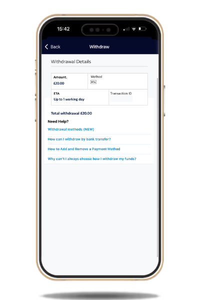 Withdrawal receipt