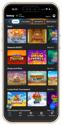 Betway casino app homepage