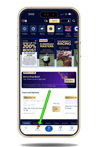 Checking open bets with William Hill
