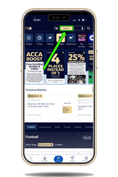 How to deposit on the William Hill app