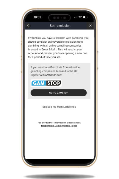 Ladbrokes gambling controls Gamstop link