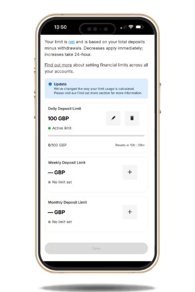 How to set a deposit limit