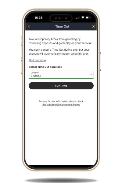 How to take a break on the Ladbrokes app