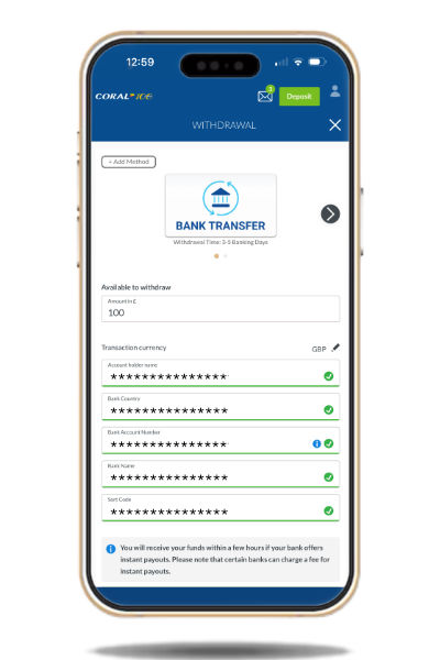 Selecting withdrawal method