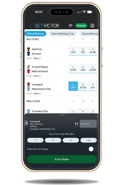 BetVictor quick bet slip