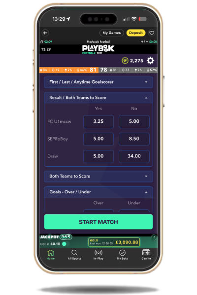 Playbook football odds