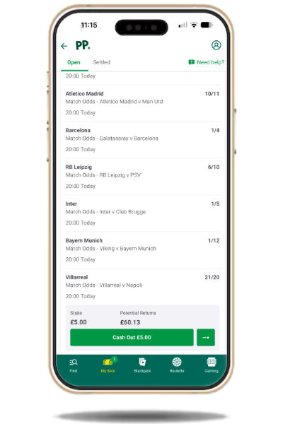 Viewing open bets