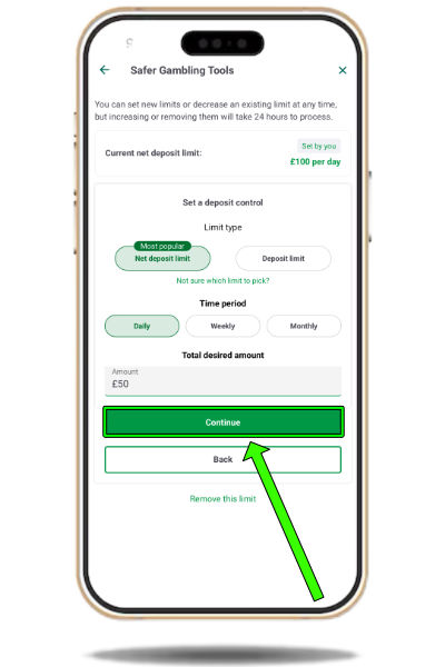 Setting a Paddy Power deposit limit