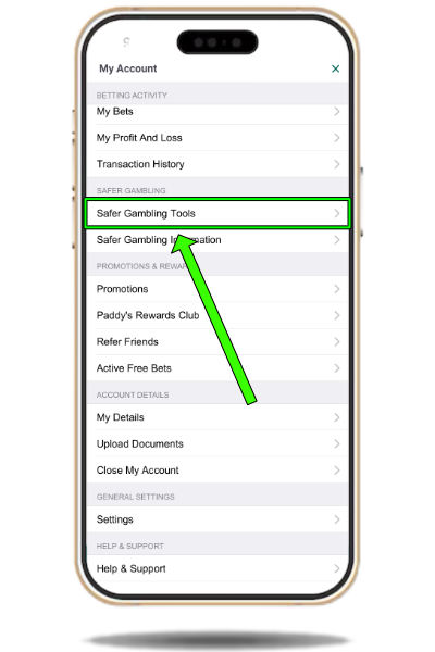 Paddy Power safe gambling tools