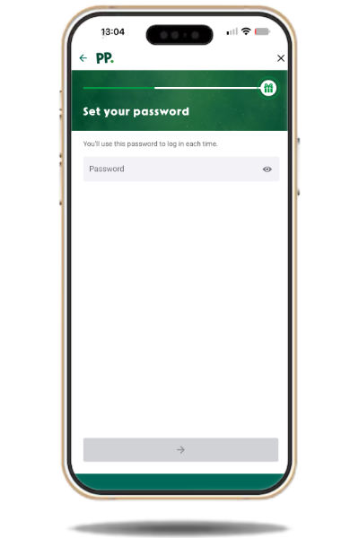 setting password for a Paddy Power account