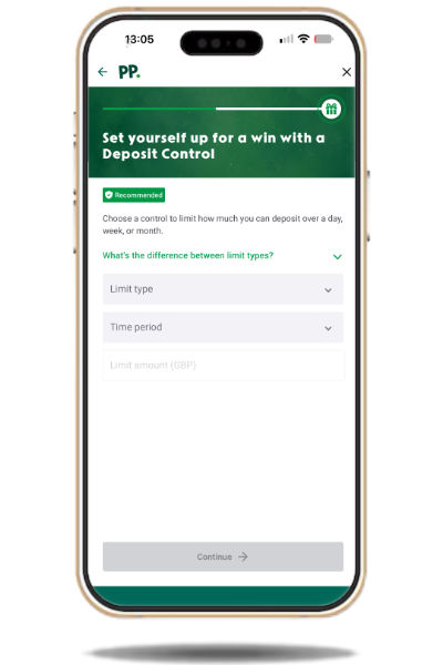 setting deposit limits with Paddy Power