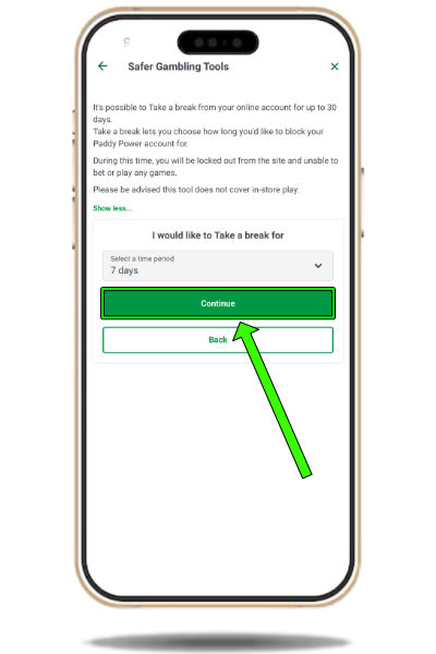 Choosing a Paddy Power break period