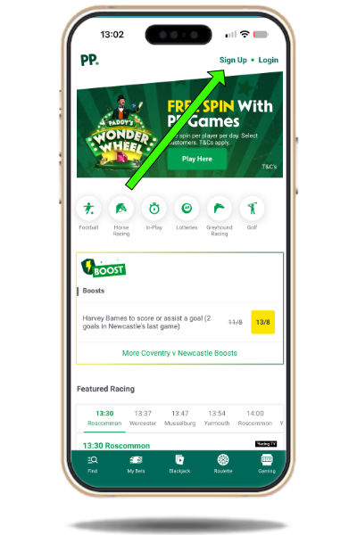 Paddy Power registration